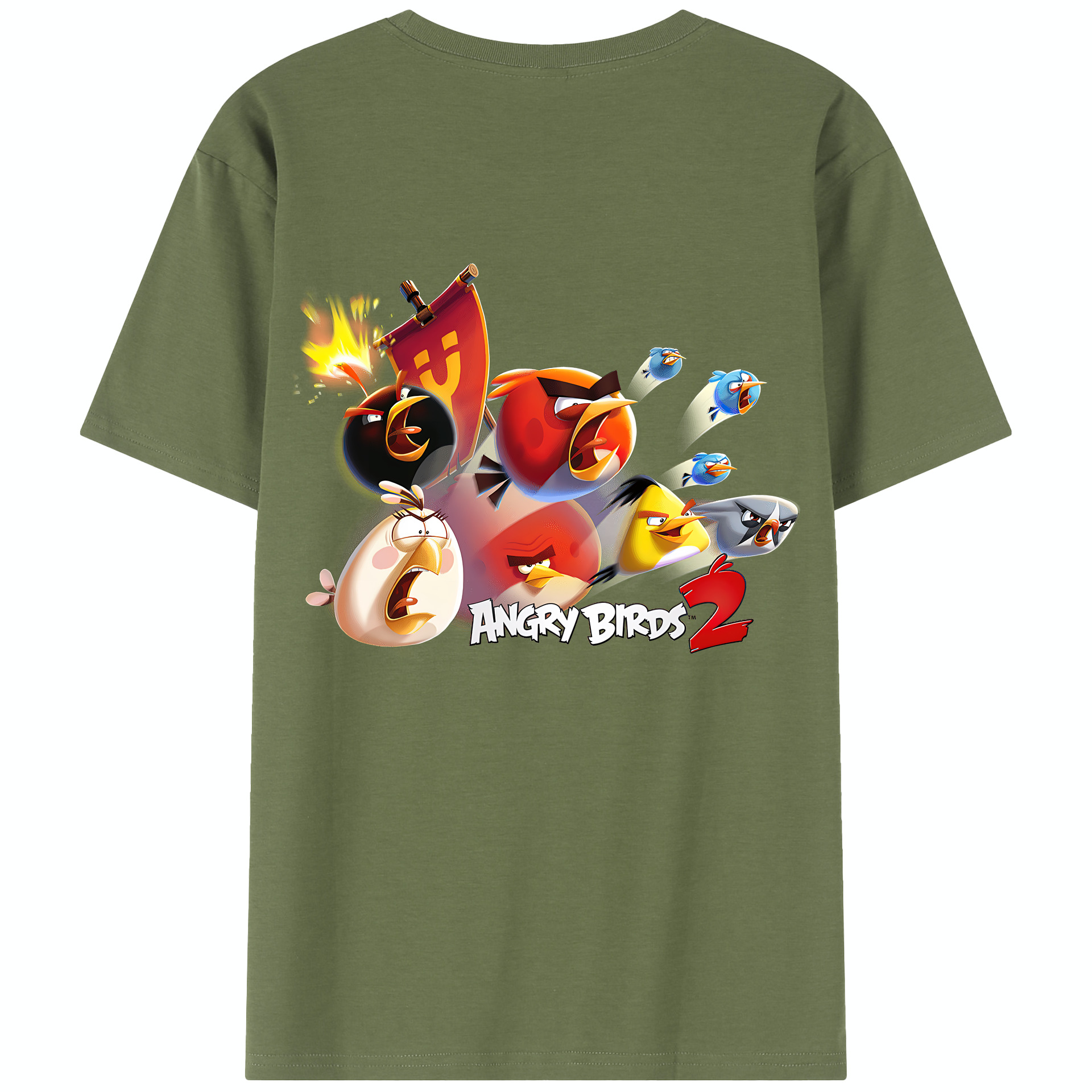 （画像用） Angry Birds アングリーバード 綿100％半袖Tシャツ（背面プリント）